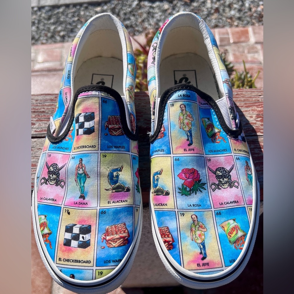 Vans Day of the Dead Loteria slip on sneakers
